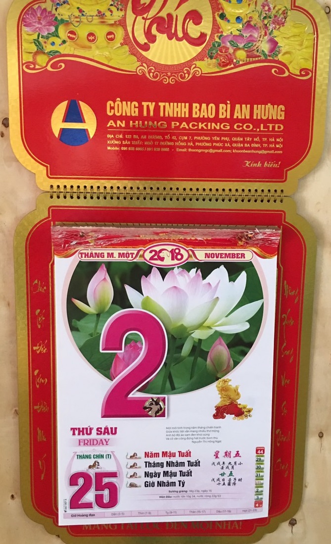 In ấn lịch - Khuôn Bế An Hưng - Công Ty TNHH Bao Bì An Hưng